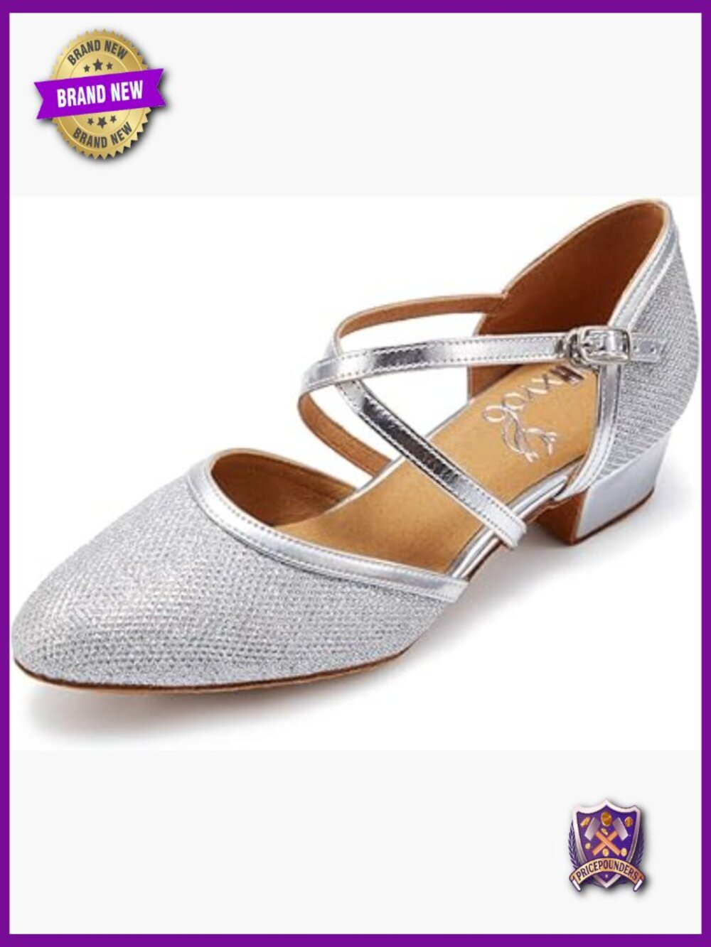 Closed Toe Low Heel Ballroom Dance Shoes for Women Salsa Latin Wedding Party